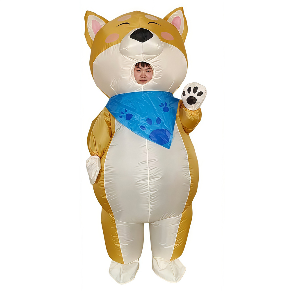 Cosplay Prop Business - Eşarp Takın Sarı Köpek Şişme Kostüm