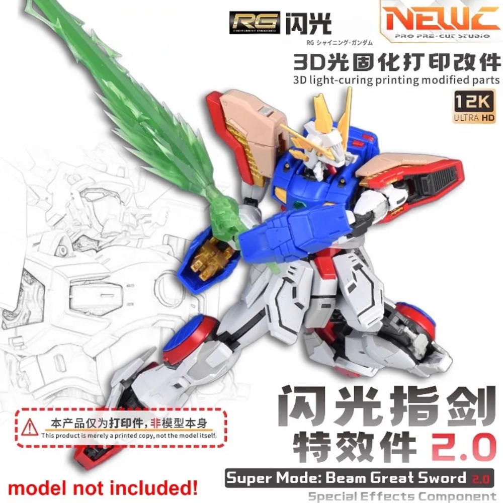 Bandai Gundam Rg - NewC 3D Işıkla Sertleşen Baskılı Bıçak