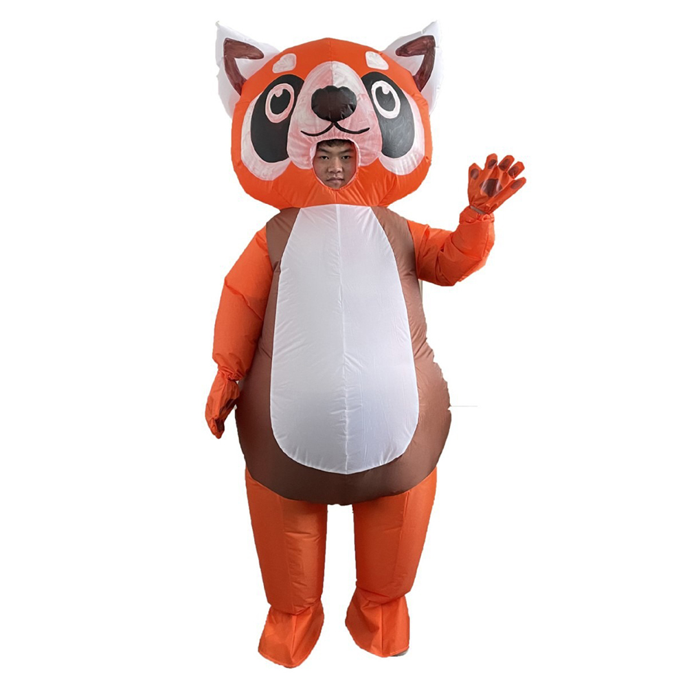 Cosplay Prop Business - Turuncu Kırmızı Panda Şişme Kostüm Tam